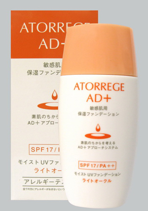 японская косметика Ands Atorrege AD+ Moist UV Foundation 30 ml Увлажняющий крем-основа для чувствительной кожи SPF17/PA++ Светлая Охра