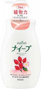 японская косметика Kracie Naive Мыло жидкое для тела с экстрактом плодов шиповника