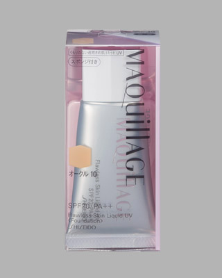 японская косметика Shiseido MAQUILLAGE Flawless skin Liquid UV Жидкая тональная основас защитным фактором SPF20 PA++