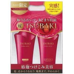 Shiseido Tsubaki Extra Moist Набор Увлажняющий шампунь 500мл кондиционер 500мл для волос с маслом камелии